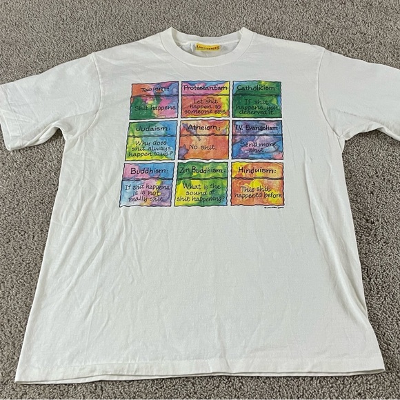 Lake Street Shirts Vintage USA Large Single Stitch Atheism Catholic 90s T437 - Picture 1 of 11